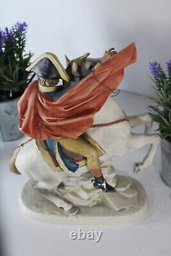 Italian capodimonte porcelain napoleon horse sculpture statue