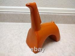 Jaru of California MCM Rare Orange Horse Figurine Pottery Sculpture 7.5 Tall