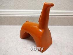 Jaru of California MCM Rare Orange Horse Figurine Pottery Sculpture 7.5 Tall