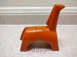 Jaru of California MCM Rare Orange Horse Figurine Pottery Sculpture 7.5 Tall