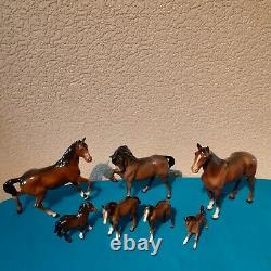 Job Lot Of 7 Beswick Collectable Horses with Foals High Gloss Finish