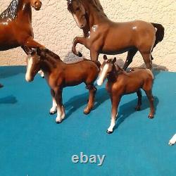 Job Lot Of 7 Beswick Collectable Horses with Foals High Gloss Finish