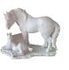 Kaiser Porcelain Horses Pony Group Mare & Foal/colt Ltd Ed White Bisque No Box