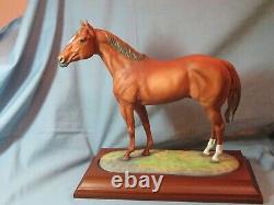 Kaiser Porcelain American Quarter Horse Figurine on Wood Base Limited Edition