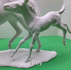 Kaiser Porcelain Figurine Mare With Foal No. 403 White Bisque No Box