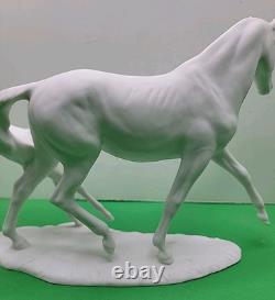 Kaiser Porcelain Figurine Mare With Foal No. 403 White Bisque No Box