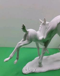 Kaiser Porcelain Figurine Mare With Foal No. 403 White Bisque No Box