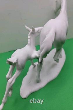 Kaiser Porcelain Figurine Mare With Foal No. 403 White Bisque No Box