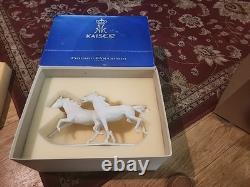 Kaiser Porcelain Figurine Running Horses Design by G. Bochmann, Germany