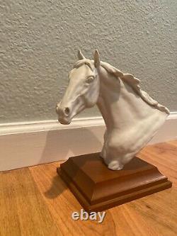Kaiser Porcelain Horse Head Sculpture Attached Wood Base Tate Mint