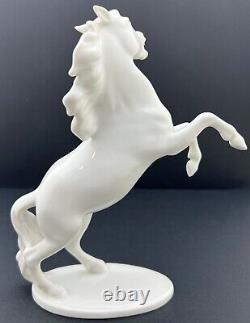 Kaiser Porcelain, Large Rearing Horse Stallion, Signed Bochmann 424, White 7.55