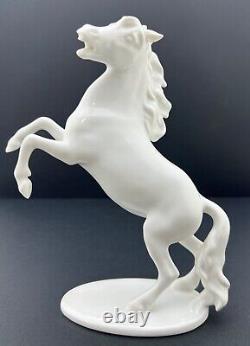 Kaiser Porcelain, Large Rearing Horse Stallion, Signed Bochmann 424, White 7.55