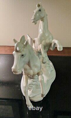 Karl Ens Porcelain Galloping Horses Germany Big Figurine Orig. 12 x 9.5 VTG