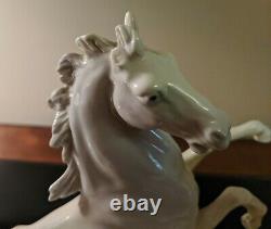 Karl Ens Porcelain Galloping Horses Germany Big Figurine Orig. 12 x 9.5 VTG