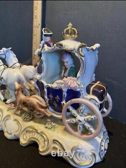 Karl Klette Dresden Original Germany Porcelain Horse Drawn Carriage 1960 -1990