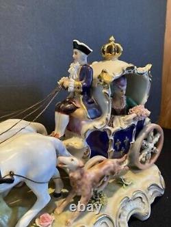 Karl Klette Dresden Original Germany Porcelain Horse Drawn Carriage 1960 -1990