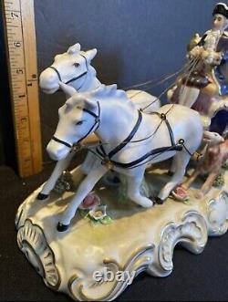 Karl Klette Dresden Original Germany Porcelain Horse Drawn Carriage 1960 -1990