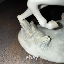 LARGE MATTE LLADRO #4655 HORSES GALLOPING RETIRED- damaged