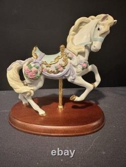 LENNOX 1995 ROSES CAROUSEL HORSE (ROSE PRANCER) Collectible Porcelain Figurine