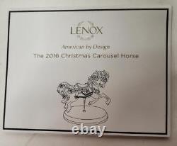 LENOX 2016 CHRISTMAS CAROUSEL HORSE LIMITED EDITION 9.5 IN BOX withCOA