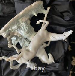 LLADRO? #4655-RETIRED GALLOPING HORSES? GREAT Condition? FAIR Price