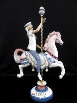 LLADRO Boy On Carousel Horse Porcelain Figurine # 1470 Marinerito en la feria