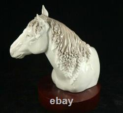 LLADRO Figurine HORSE HEAD BUST with Wooden Base 5544 Retired Alvarez