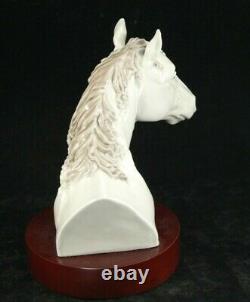 LLADRO Figurine HORSE HEAD BUST with Wooden Base 5544 Retired Alvarez