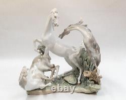 LLADRO Group Of Horses RARE COLORING- Glazed Porcelain Figurine- #1022