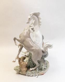 LLADRO Group Of Horses RARE COLORING- Glazed Porcelain Figurine- #1022