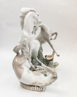 LLADRO Group Of Horses RARE COLORING- Glazed Porcelain Figurine- #1022