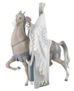 LLADRO Large King Balthasar on Horse Nativity Figurine #11020