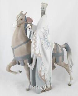 LLADRO Large King Balthasar on Horse Nativity Figurine #11020