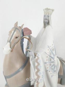 LLADRO Large King Balthasar on Horse Nativity Figurine #11020