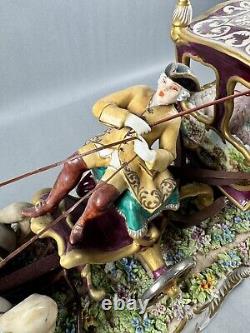 LUIGI FABRIS (Italian 1883-1952) A PORCELAIN Horse Drawn Carriage Meissen