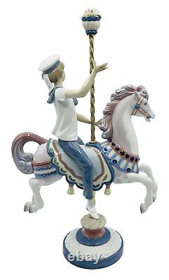 Large 15 1/4 Lladro Figurine 1470 BOY ON CAROUSEL HORSE NO Box / Retired 2000