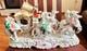 Large 16.5 German Porcelain Horse Drawn Carriage Figurine Rococo Coach Vintage