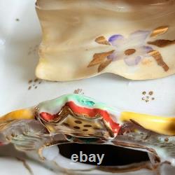 Large 16.5 German Porcelain Horse Drawn Carriage Figurine Rococo Coach Vintage