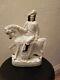 Large Antique English Staffordshire Figurine Of Cromwell Riding Horse 1860