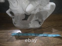 Large Antique English Staffordshire figurine of Cromwell riding horse 1860