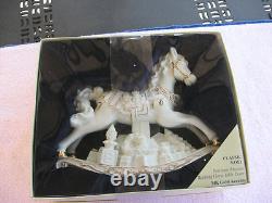 Large CLASSIC NOEL Porcelain Musical Rocking Horse 24K-New Open Box