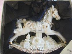 Large CLASSIC NOEL Porcelain Musical Rocking Horse 24K-New Open Box