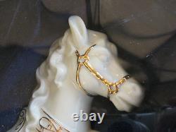 Large CLASSIC NOEL Porcelain Musical Rocking Horse 24K-New Open Box
