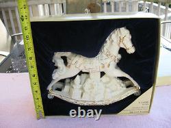 Large CLASSIC NOEL Porcelain Musical Rocking Horse 24K-New Open Box