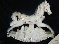 Large CLASSIC NOEL Porcelain Musical Rocking Horse 24K-New Open Box