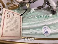Large Capodimonte Porcelain Horse Chariot Sculpture L Cazzola Porcellane Princip
