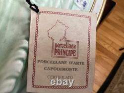 Large Capodimonte Porcelain Horse Chariot Sculpture L Cazzola Porcellane Princip