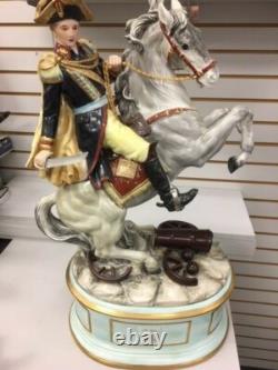 Large Colorful German Porcelain Napoleon & Horse 28 Tall Very Heavy 52 Lbs
