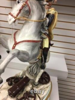 Large Colorful German Porcelain Napoleon & Horse 28 Tall Very Heavy 52 Lbs