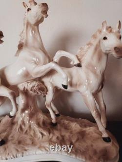 Large ECHT ALTMANN Art Sculpture of RUNNING STALLIONS by J. Stewarle- excellen